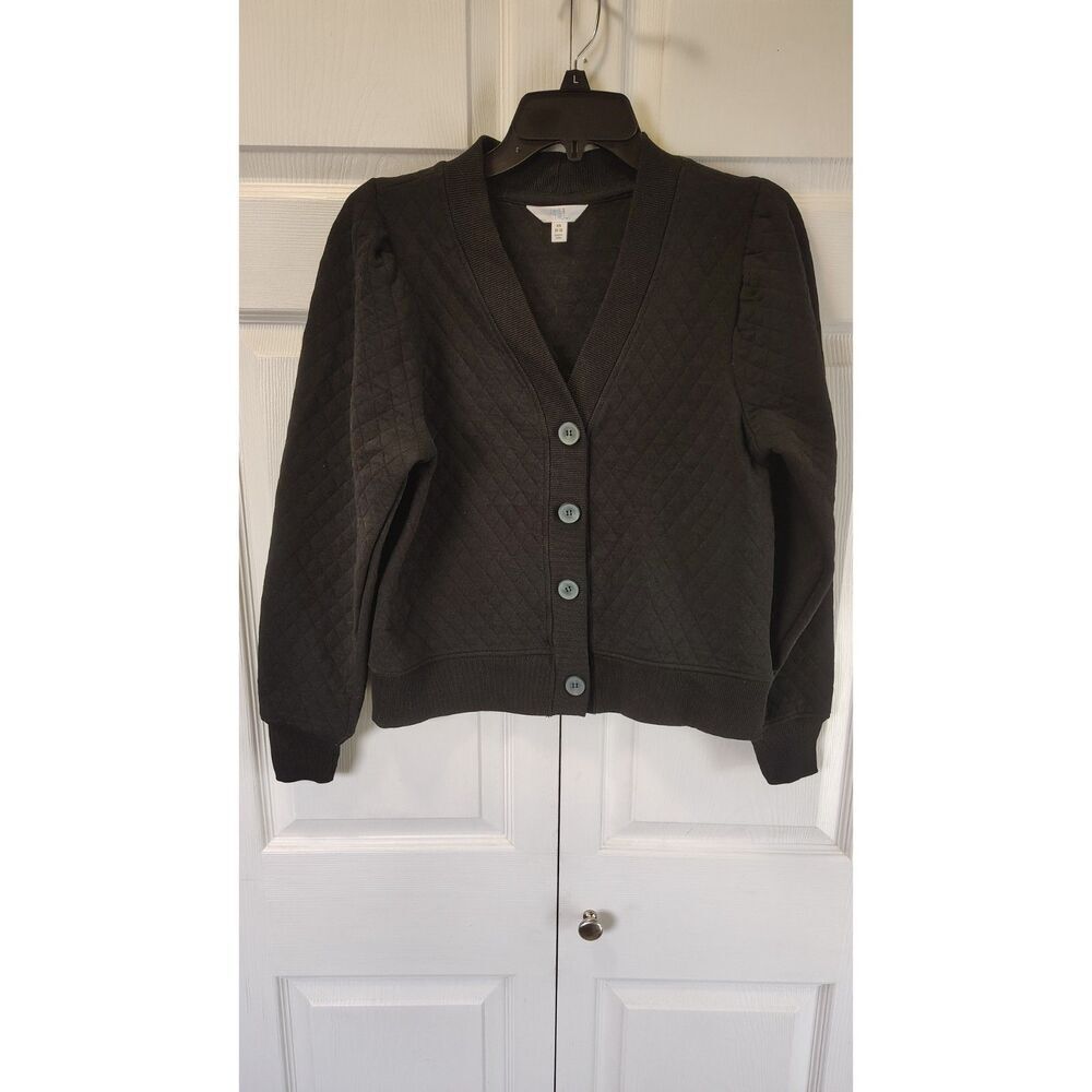 Time and Tru Black Button Quilted Cardigan XS